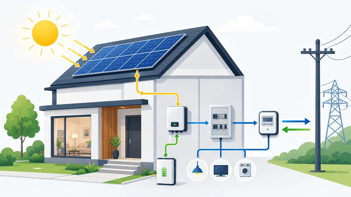 Schema autoconsommation solaire et raccordement Enedis